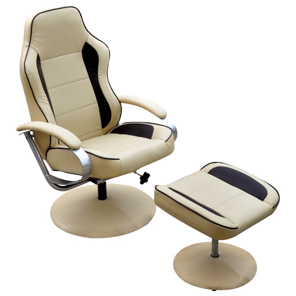 Armchair with Footrest Faux Leather Armchair with Footrest Faux Leather