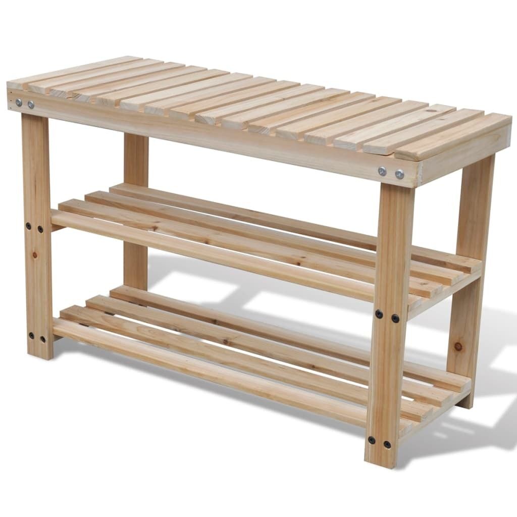 2-in-1 Wooden Shoe Rack With Bench Top Durable 2-in-1 Wooden Shoe Rack With Bench Top Durable
