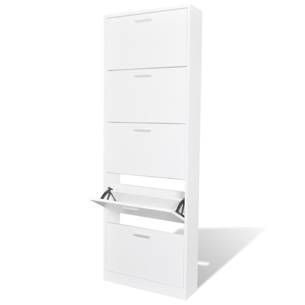 Wooden Shoe Cabinet with 5 Compartments Wooden Shoe Cabinet with 5 Compartments