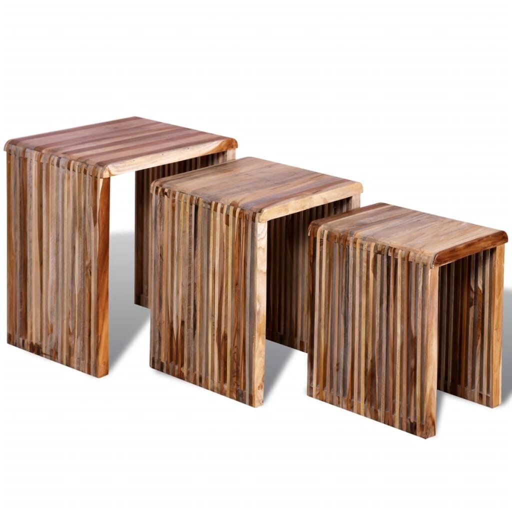 Nesting Table Set 3 Pieces Reclaimed Teak Nesting Table Set 3 Pieces Reclaimed Teak