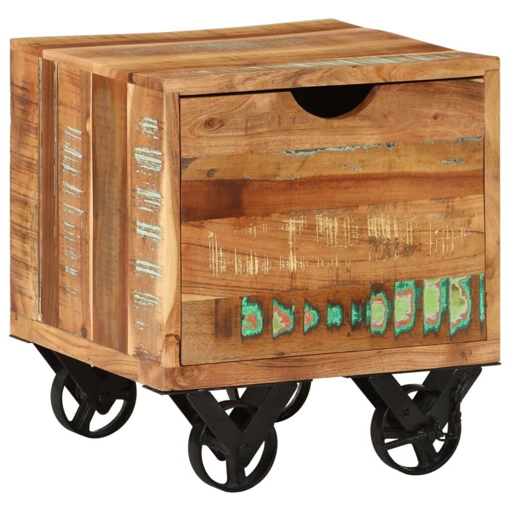 Whakatane Side Table with Drawer Wheels Mango Wood 40x40x45 cm Whakatane Side Table with Drawer Wheels Mango Wood 40x40x45 cm
