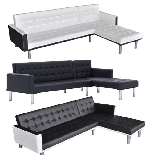 Bradfordville L-shaped Sofa Bed Faux Leather Bradfordville L-shaped Sofa Bed Faux Leather