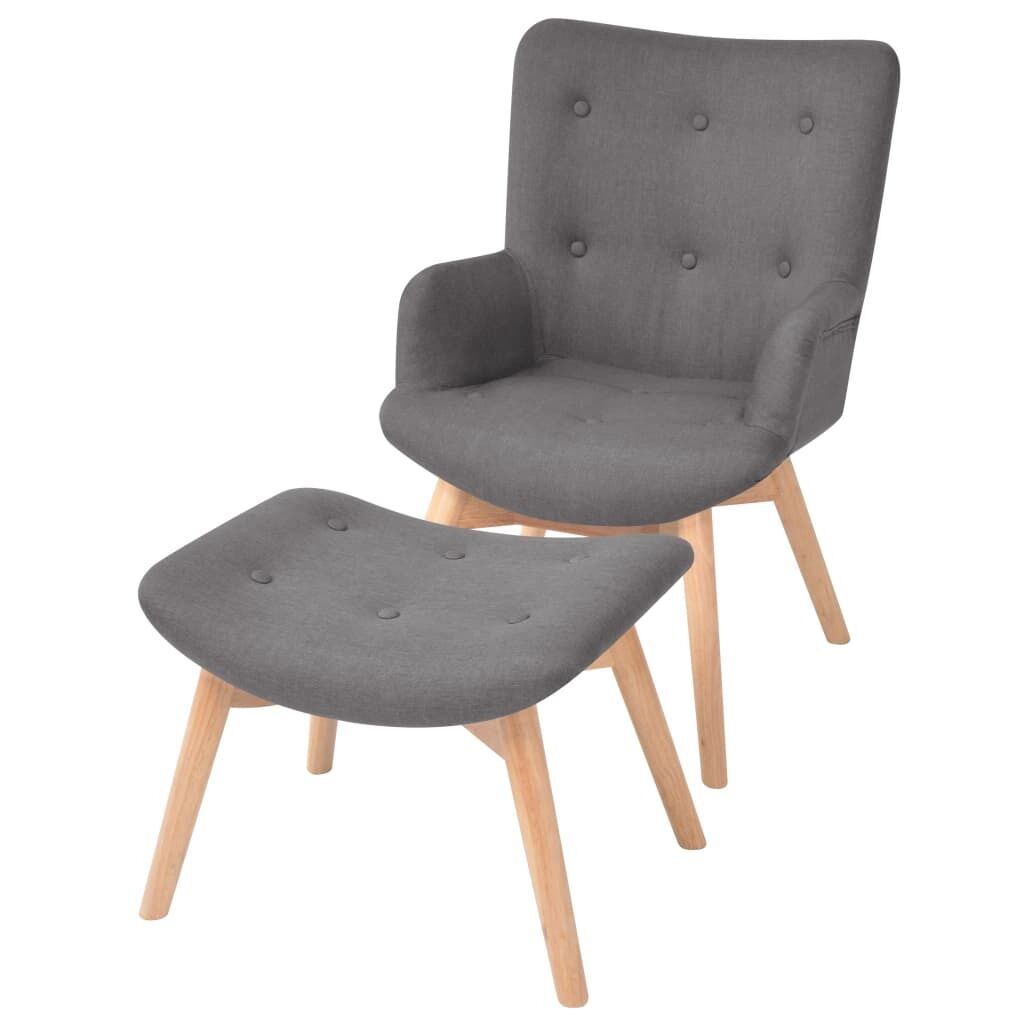 Armchair with Footstool Fabric Armchair with Footstool Fabric