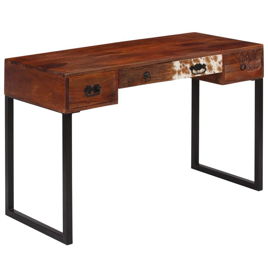 Desk Solid Sheesham Wood and Real Leather 117x50x76 cm Desk Solid Sheesham Wood and Real Leather 117x50x76 cm