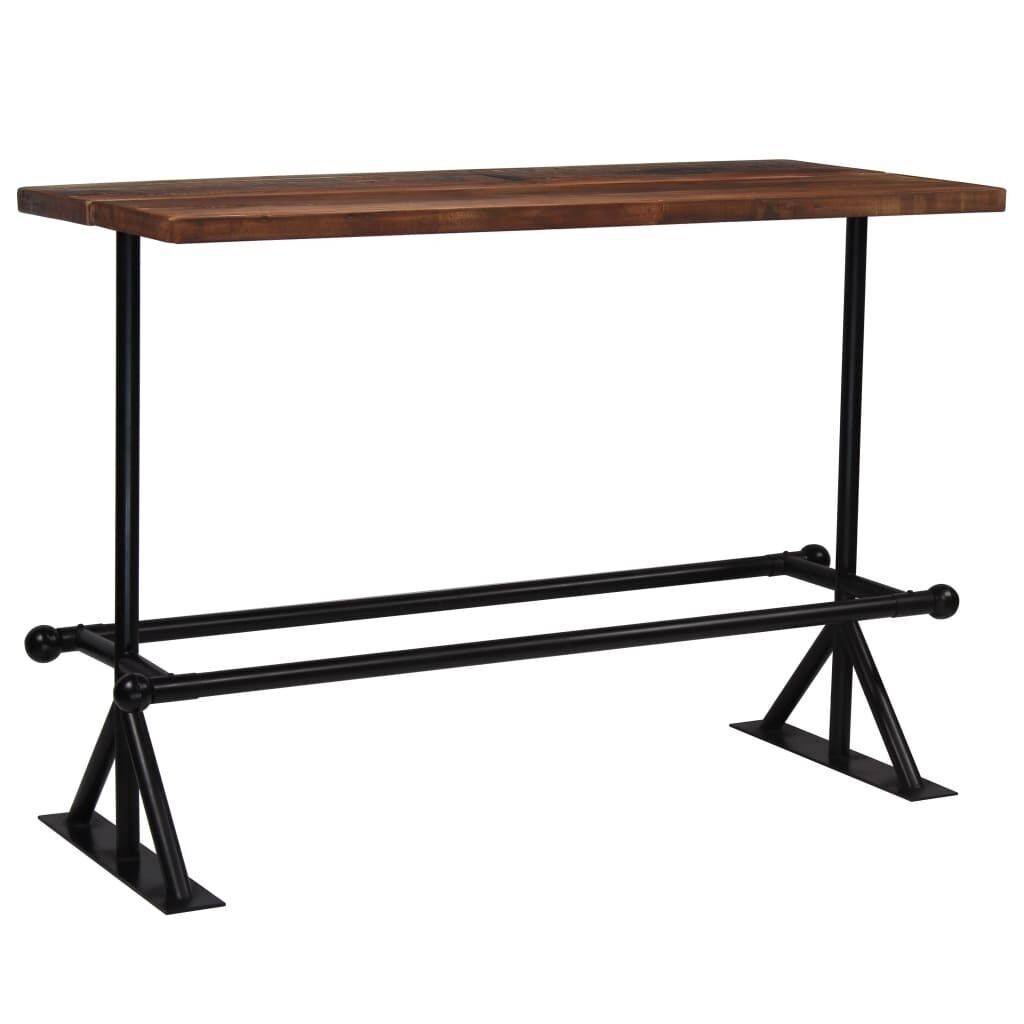 Bar Table Solid Reclaimed Wood Dark Brown Bar Table Solid Reclaimed Wood Dark Brown