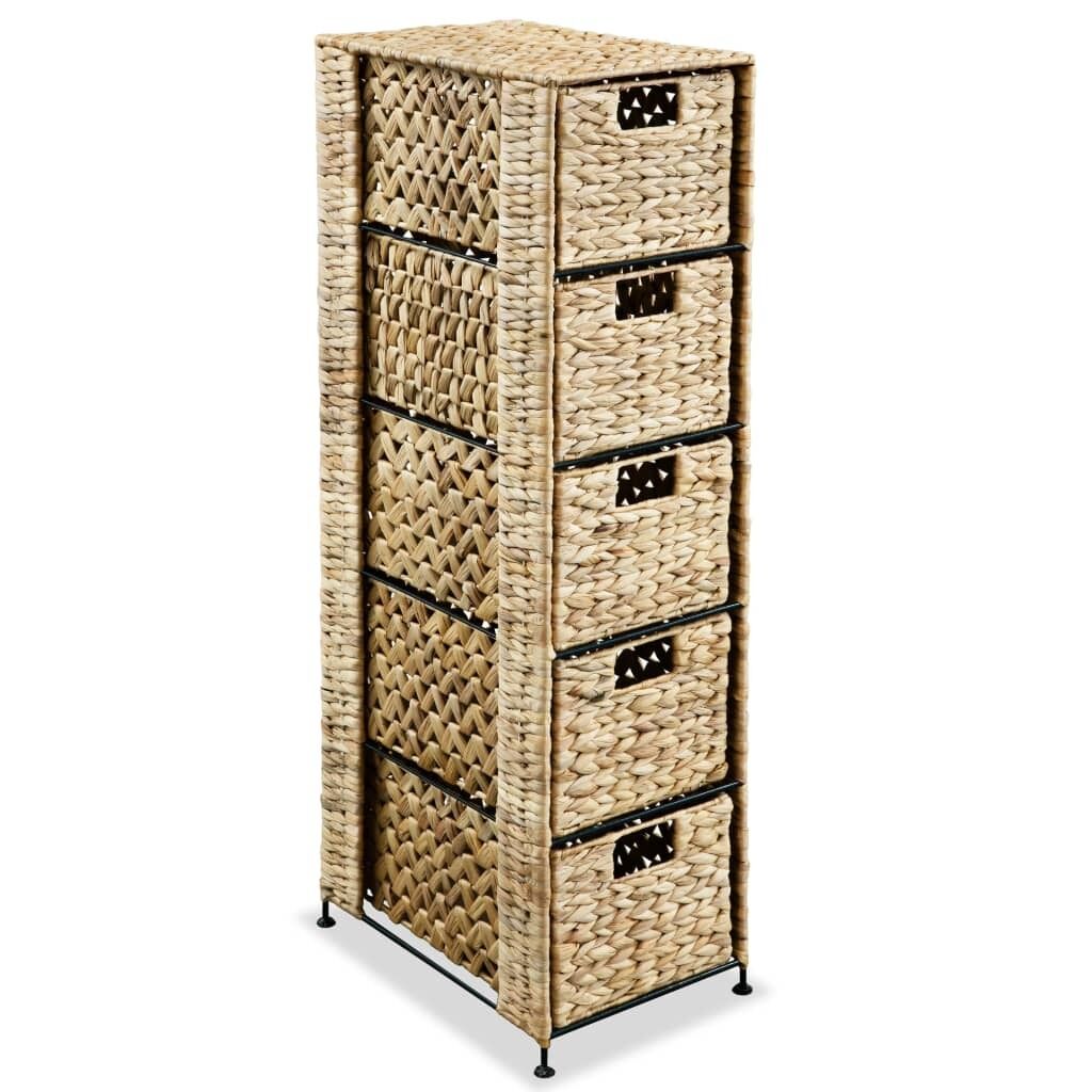 Storage Unit with 5 Baskets Water Hyacinth Storage Unit with 5 Baskets Water Hyacinth