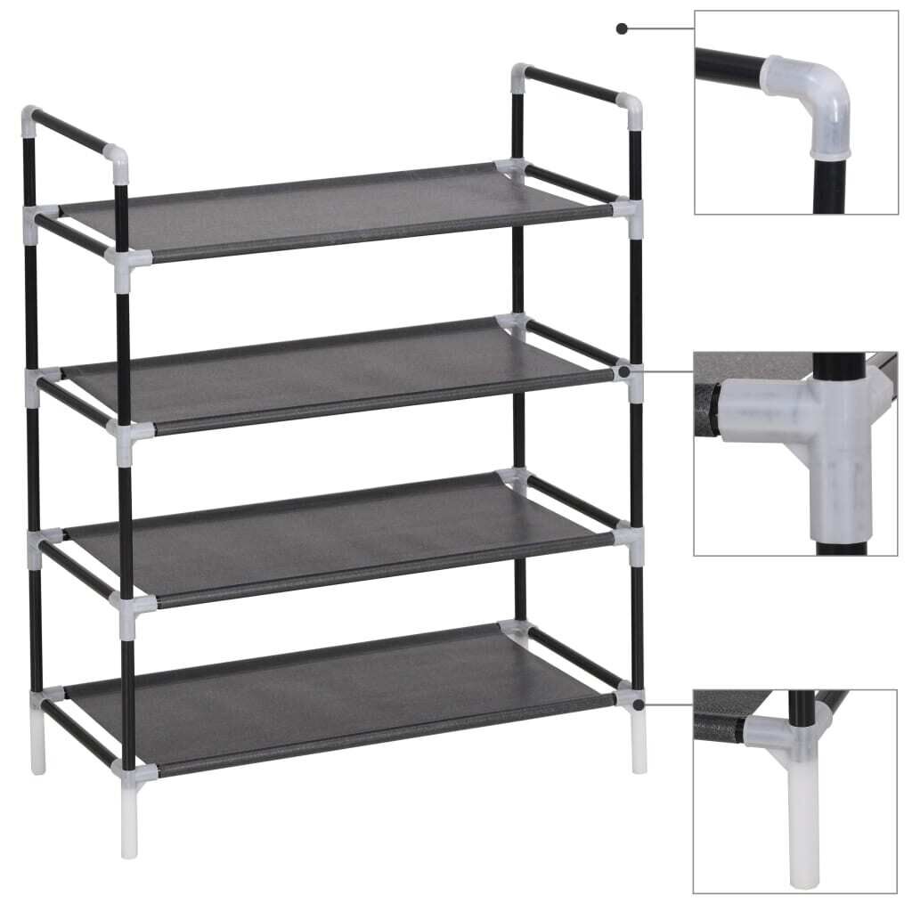 Shoe Rack with Shelves Metal and Non-woven Fabric Shoe Rack with Shelves Metal and Non-woven Fabric