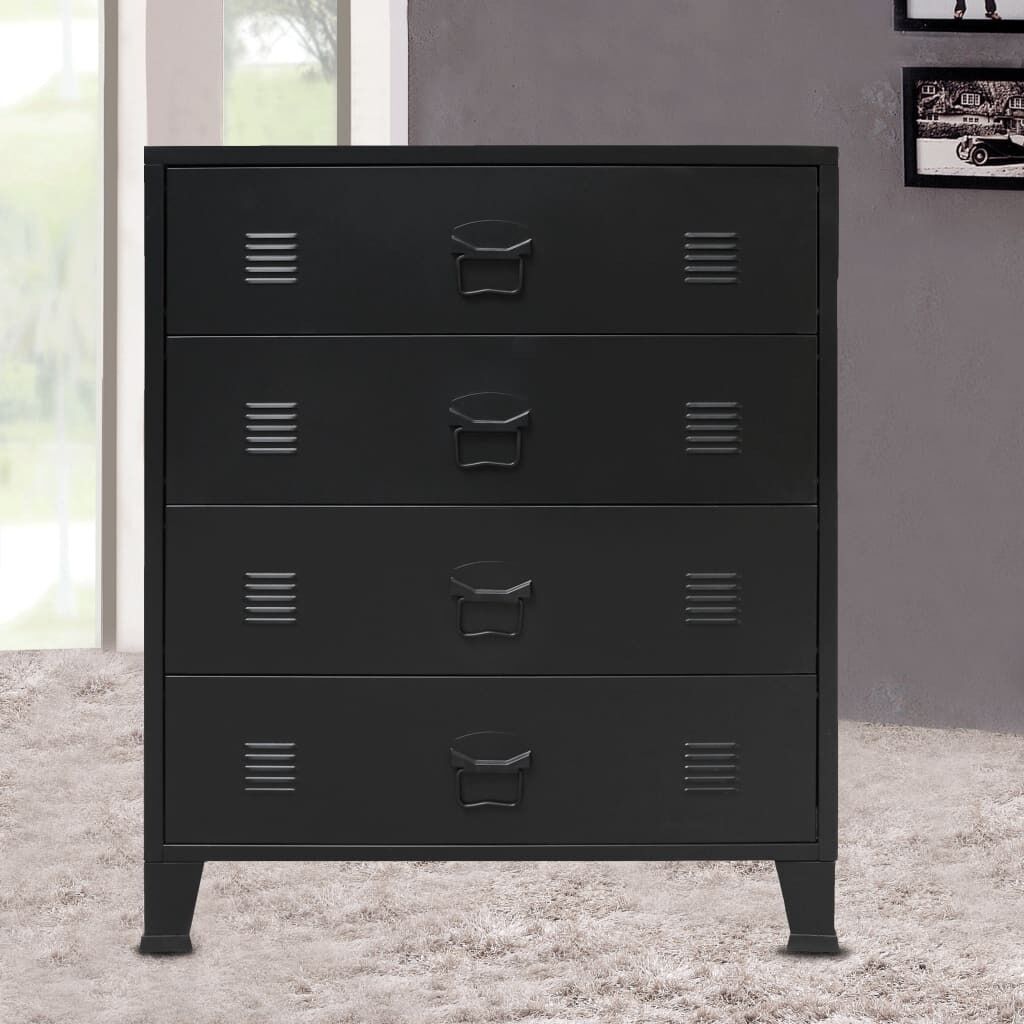 Chest of Drawers Metal Industrial Style 78x40x93 cm Chest of Drawers Metal Industrial Style 78x40x93 cm