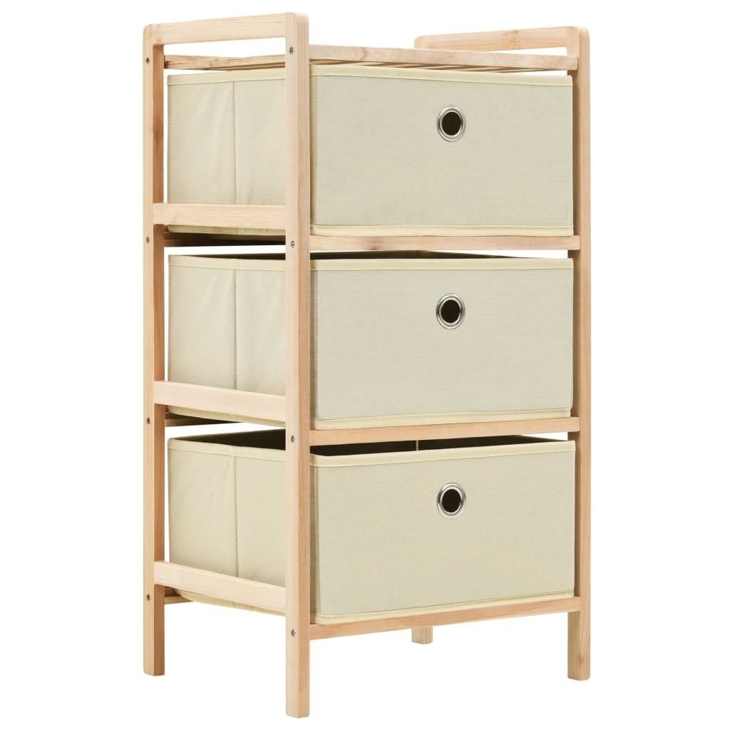 Storage Rack with Fabric Baskets Cedar Wood Beige Storage Rack with Fabric Baskets Cedar Wood Beige