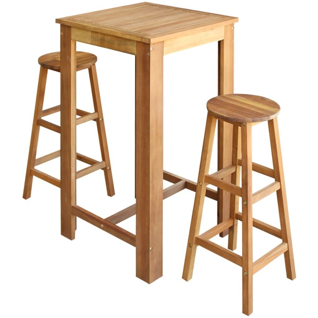 Bar Table and Stool Set Solid Acacia Wood Bar Table and Stool Set Solid Acacia Wood