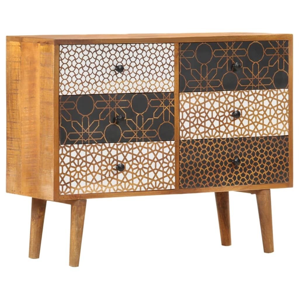 Sideboard with Printed Pattern Solid Mango Wood Sideboard with Printed Pattern Solid Mango Wood