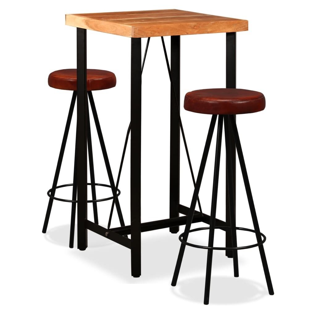 Bar Set Solid Wood Acacia and Genuine Leather Bar Set Solid Wood Acacia and Genuine Leather