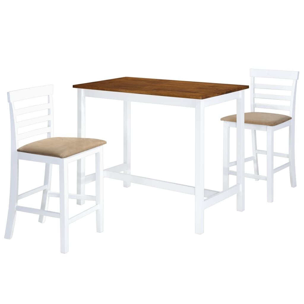 Bar Table and Stool Set MDF Dark Brown Bar Table and Stool Set MDF Dark Brown