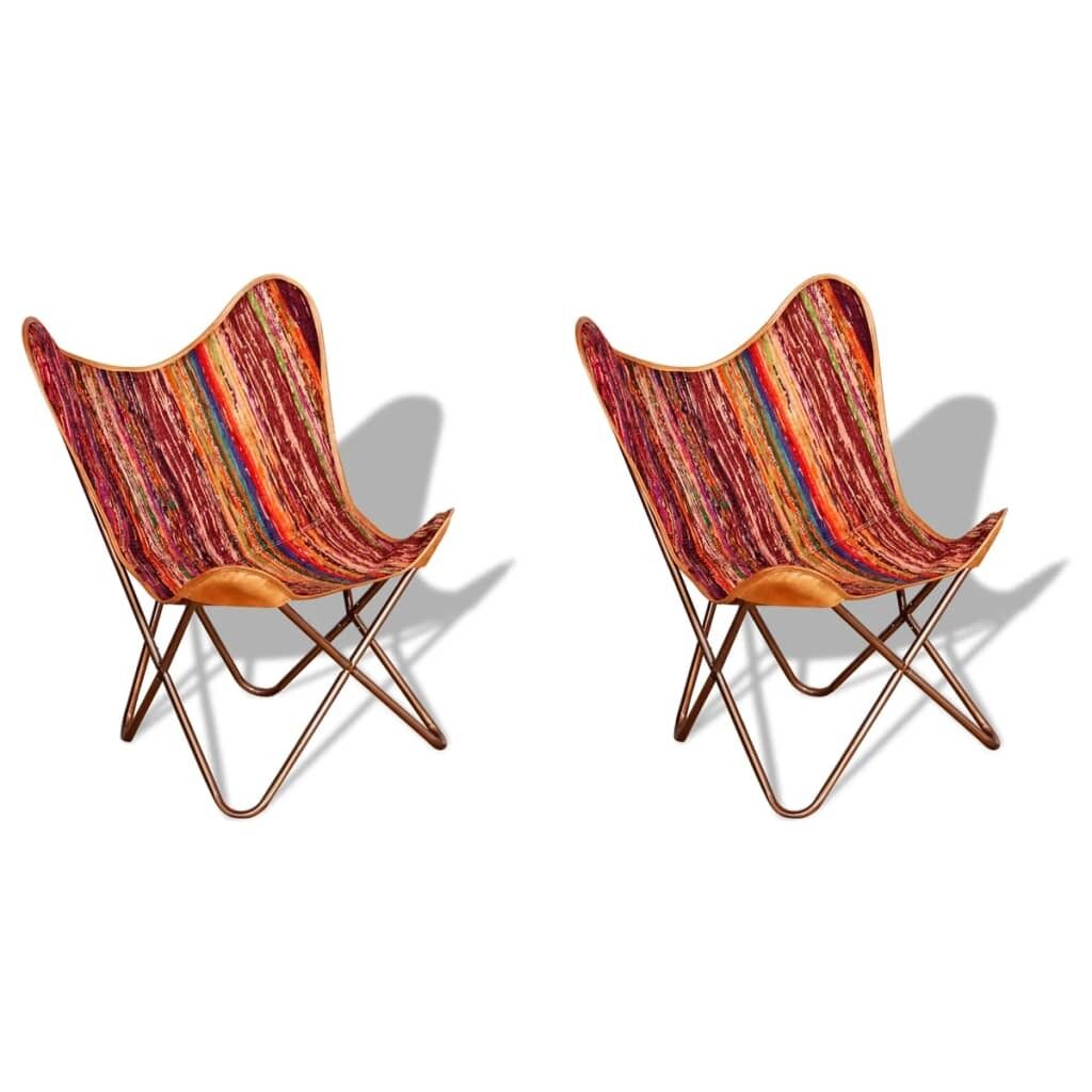 Butterfly Chairs Multicolour Chindi Fabric Butterfly Chairs Multicolour Chindi Fabric