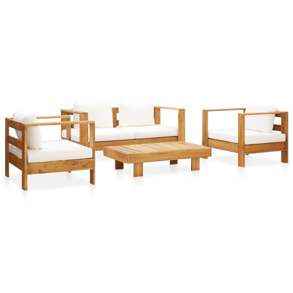 Garden Lounge Set with Cushions Solid Acacia Wood Garden Lounge Set with Cushions Solid Acacia Wood
