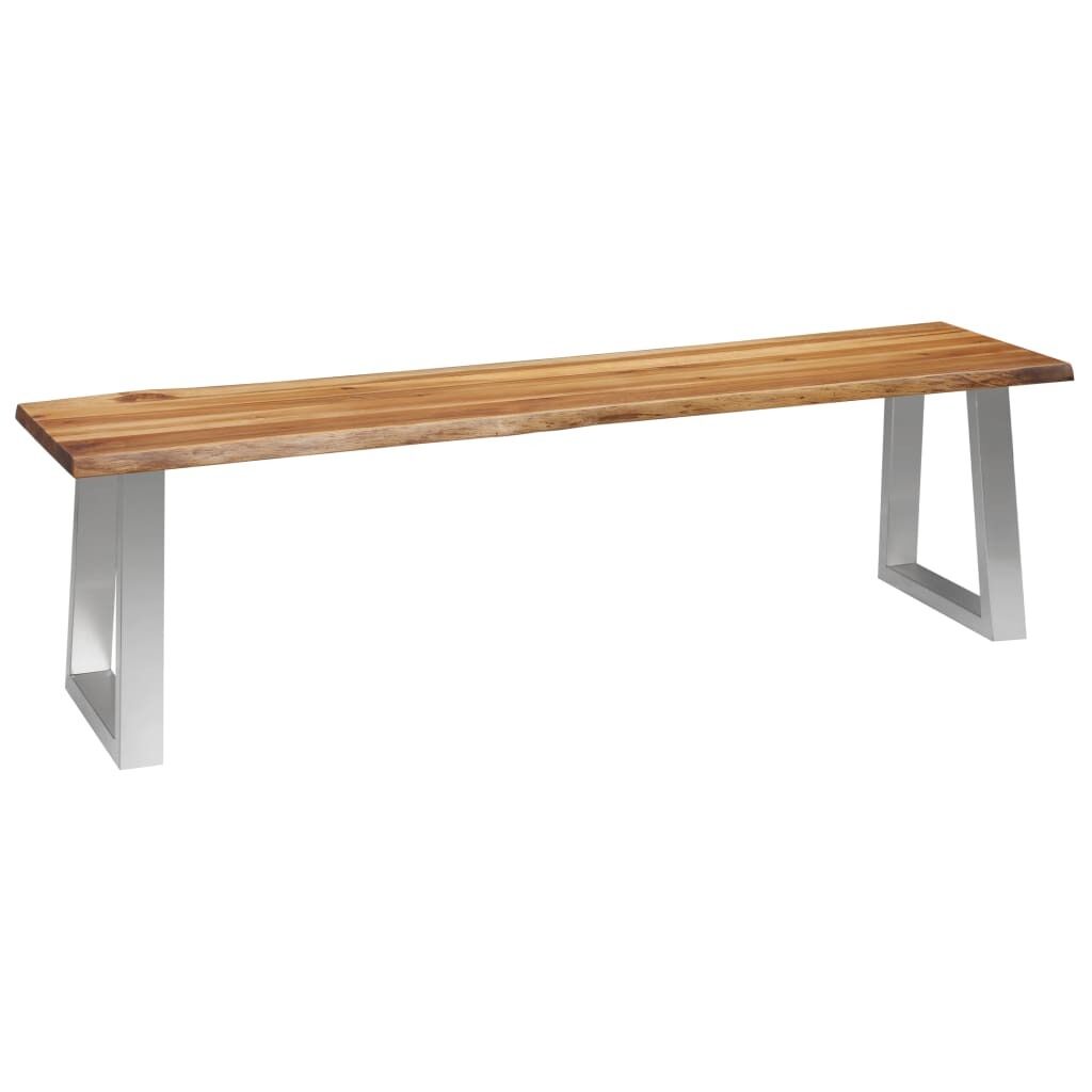 Bench Solid Acacia Wood and Stainless Steel Bench Solid Acacia Wood and Stainless Steel