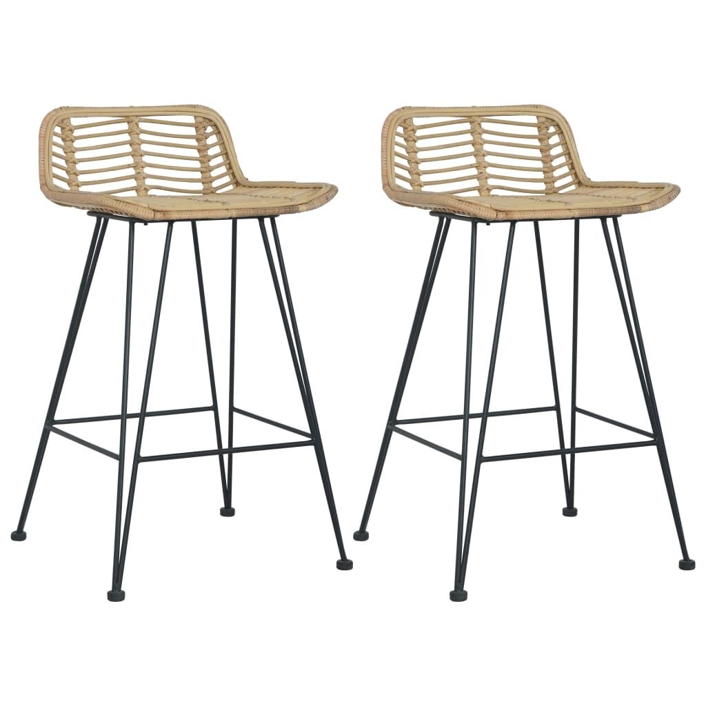 Bar Chairs 2 pcs Natural Rattan Bar Chairs 2 pcs Natural Rattan