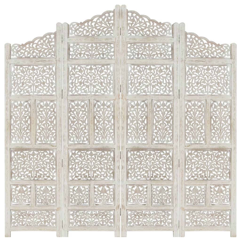 Carneys Hand carved 4-Panel Room Divider 160x165 cm Solid Mango Wood Carneys Hand carved 4-Panel Room Divider 160x165 cm Solid Mango Wood