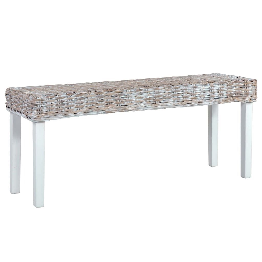 Bench 110 cm Natural Kubu Rattan and Solid Mango Wood Bench 110 cm Natural Kubu Rattan and Solid Mango Wood