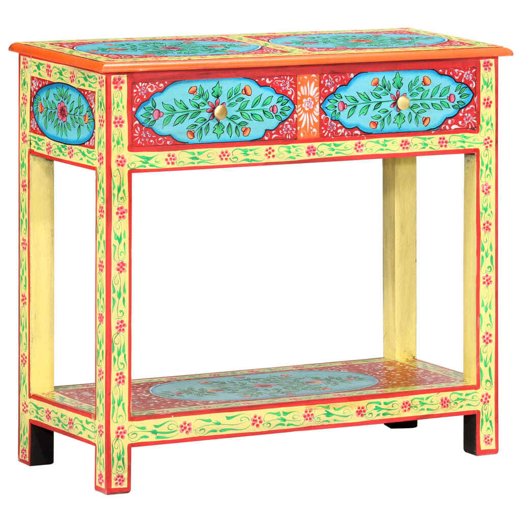 Hand Painted Console Table 80x35x75 cm Solid Mango Wood Hand Painted Console Table 80x35x75 cm Solid Mango Wood