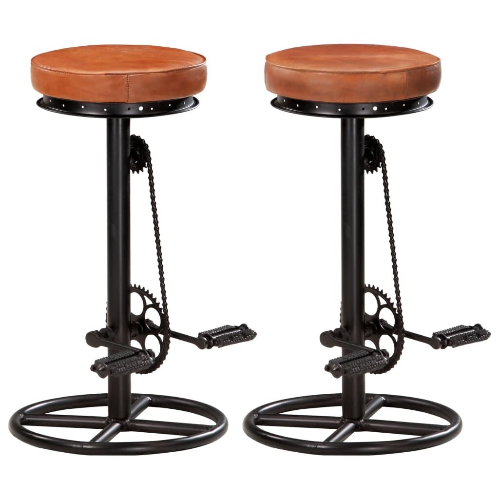 Bar Stools 2 pcs and Real Goat Leather Bar Stools 2 pcs and Real Goat Leather