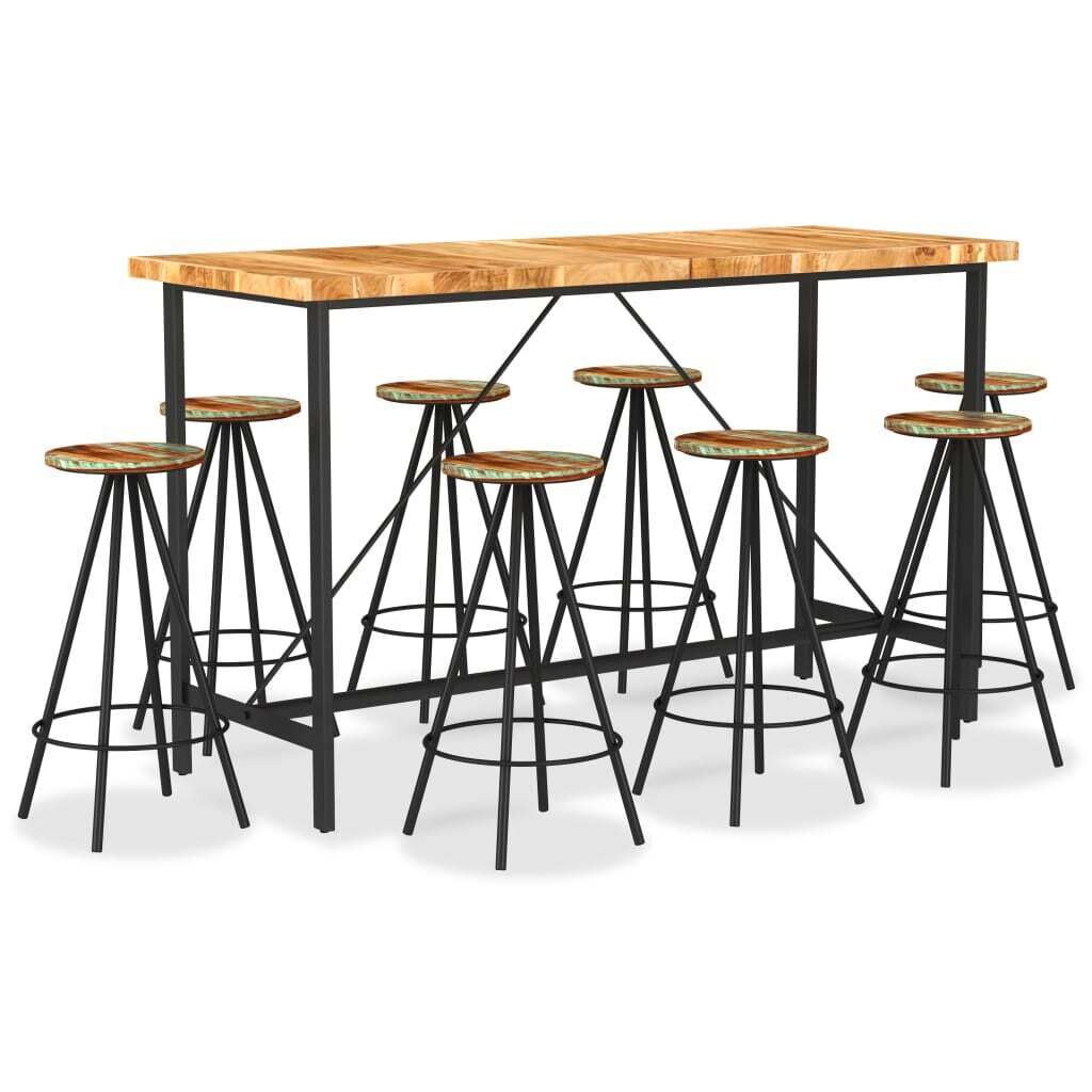 9 Piece Bar Set Solid Wood 9 Piece Bar Set Solid Wood