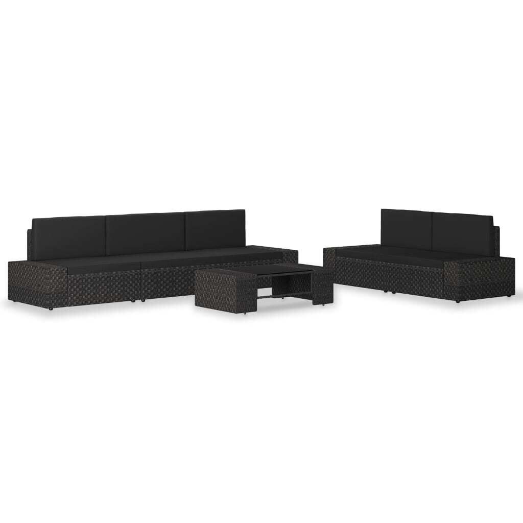 6 Piece Garden Lounge Set Poly Rattan 6 Piece Garden Lounge Set Poly Rattan