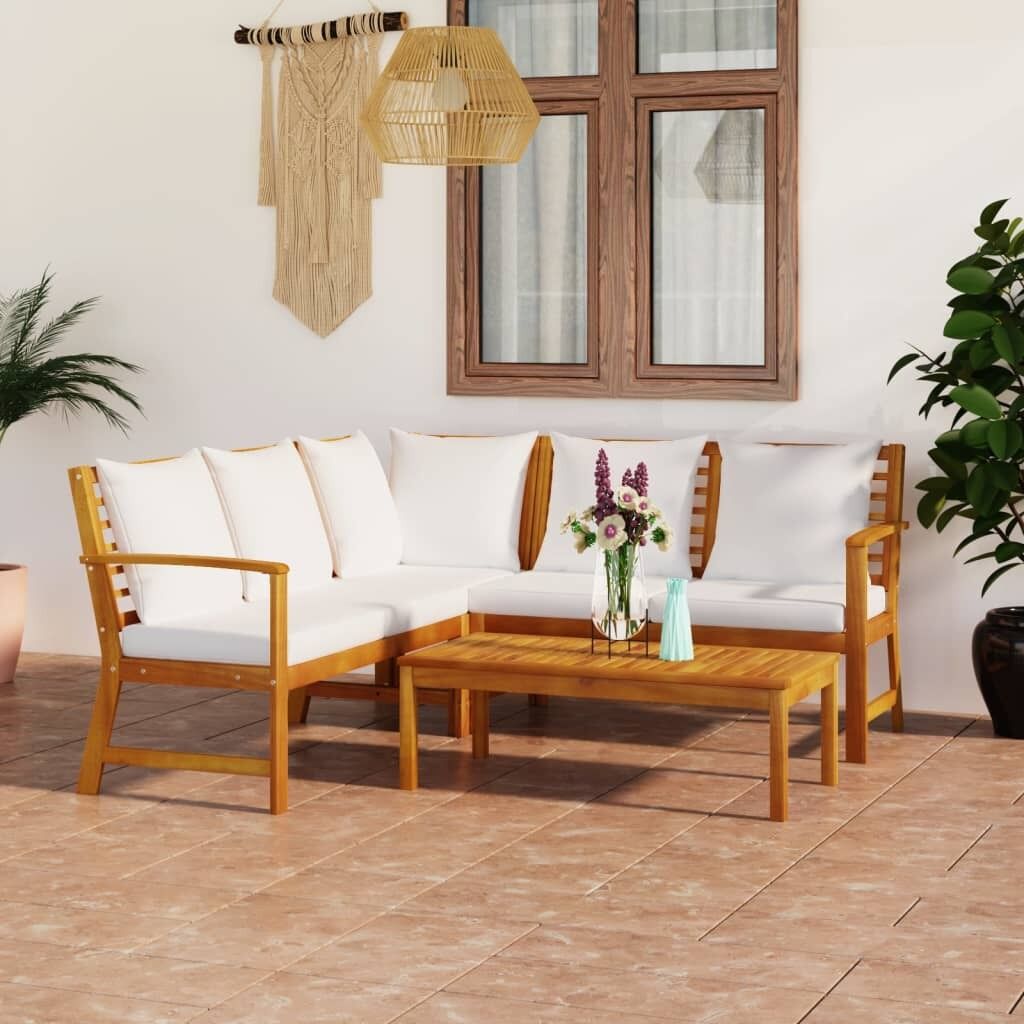Garden Lounge Set with Cushion Solid Acacia Wood Garden Lounge Set with Cushion Solid Acacia Wood