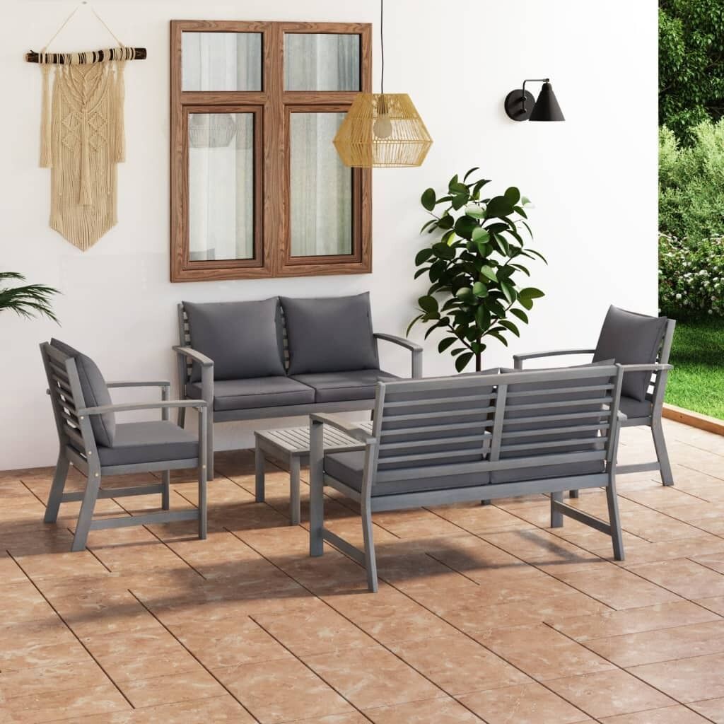 Garden Lounge Set with Cushion Solid Acacia Wood Garden Lounge Set with Cushion Solid Acacia Wood