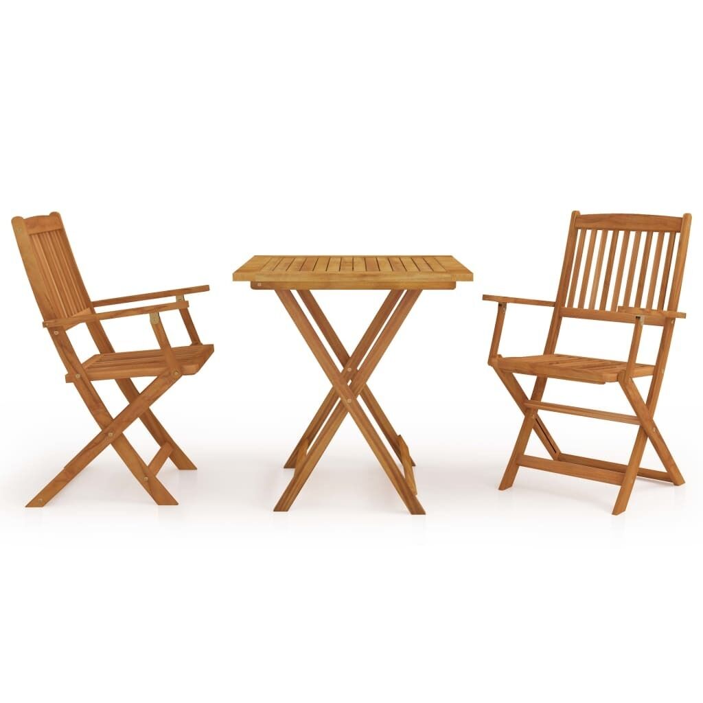 3 Piece Folding Garden Dining Set Solid Acacia Wood 3 Piece Folding Garden Dining Set Solid Acacia Wood