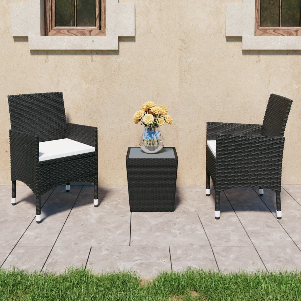 Bistro Set Poly Rattan and Tempered Glass Bistro Set Poly Rattan and Tempered Glass