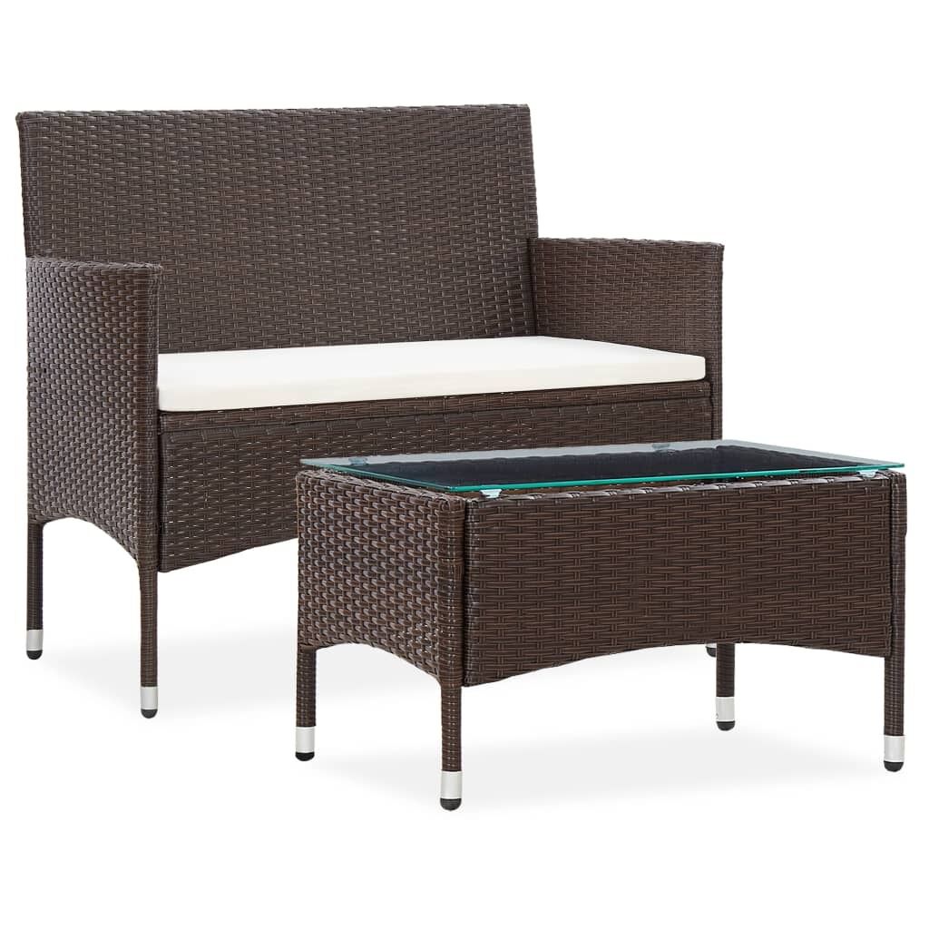 2 Piece Garden Lounge Set with Cushion Poly Rattan 2 Piece Garden Lounge Set with Cushion Poly Rattan