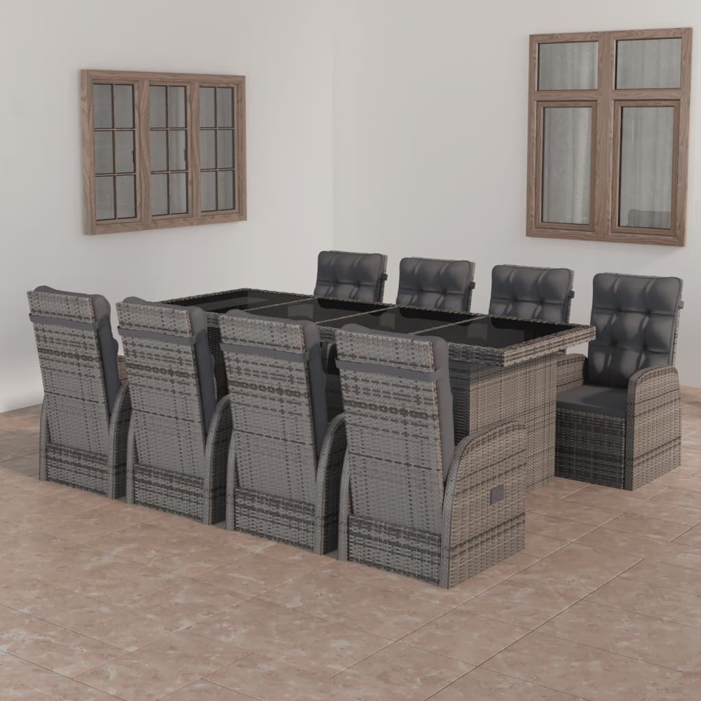 Outdoor Dining Set with Cushions Poly Rattan Outdoor Dining Set with Cushions Poly Rattan