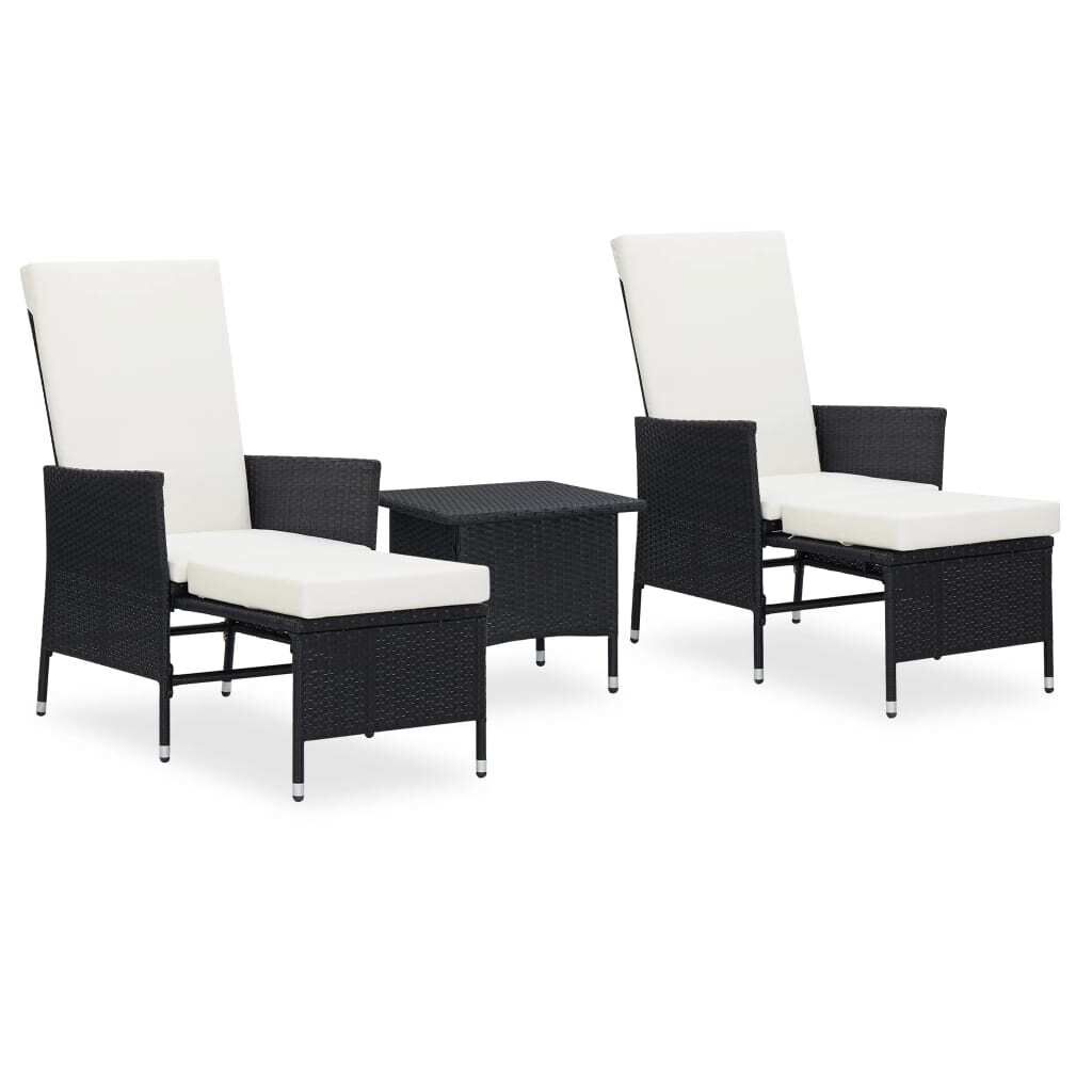 3 Piece Garden Lounge Set with Cushions Poly Rattan 3 Piece Garden Lounge Set with Cushions Poly Rattan