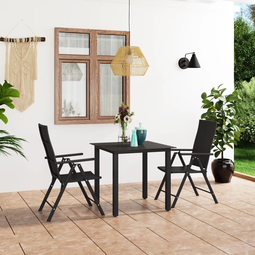 Garden Dining Set Black Garden Dining Set Black