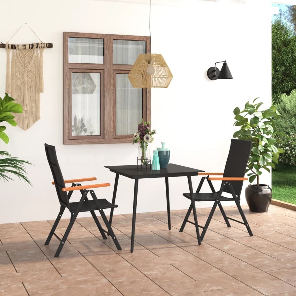 Garden Dining Set Black and Brown Garden Dining Set Black and Brown