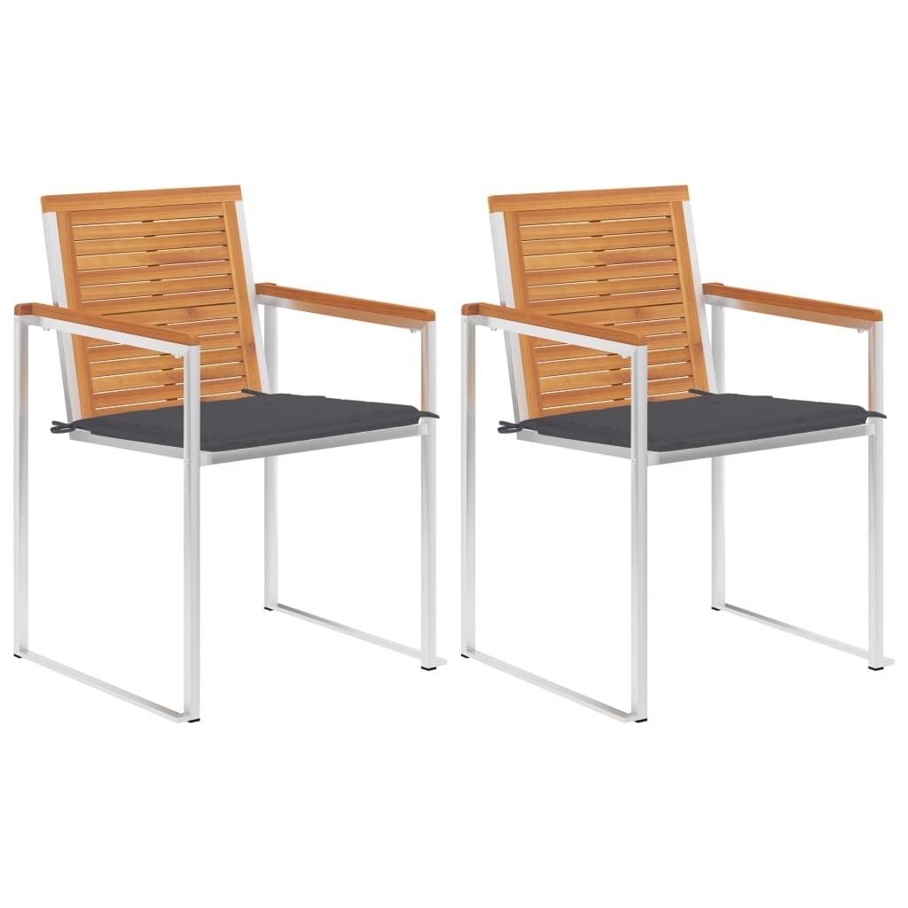Garden Chairs with Cushions Solid Acacia Wood and Steel Garden Chairs with Cushions Solid Acacia Wood and Steel