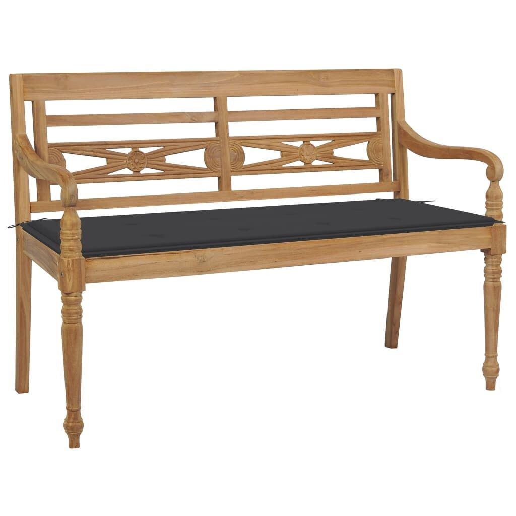 Batavia Bench with Cushion Solid Teak Wood Batavia Bench with Cushion Solid Teak Wood