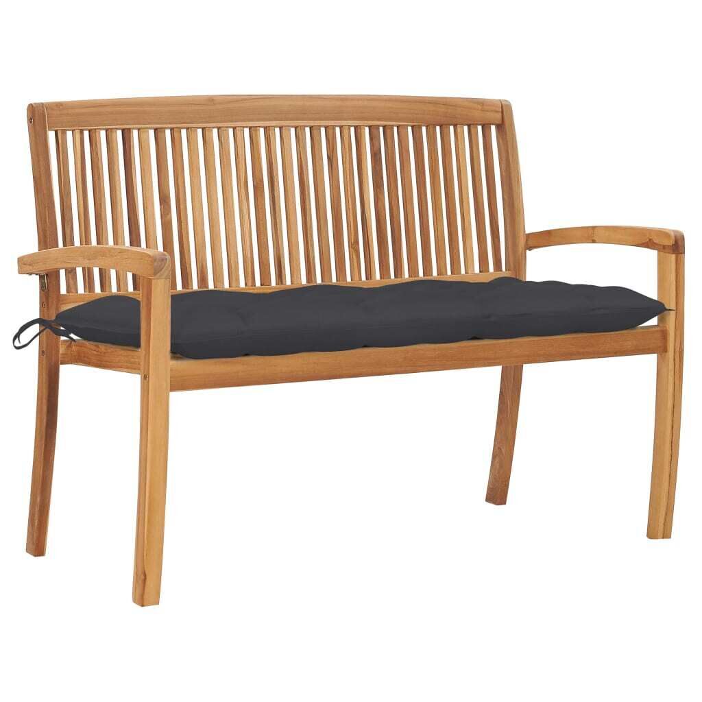 Stacking Garden Bench with Cushion Solid Teak Wood Stacking Garden Bench with Cushion Solid Teak Wood