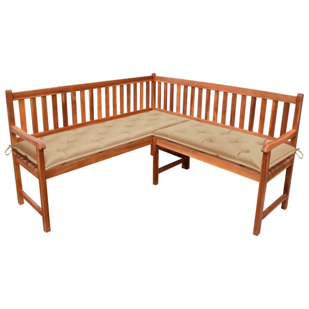 Garden Corner Bench with Cushions Solid Acacia Wood Garden Corner Bench with Cushions Solid Acacia Wood
