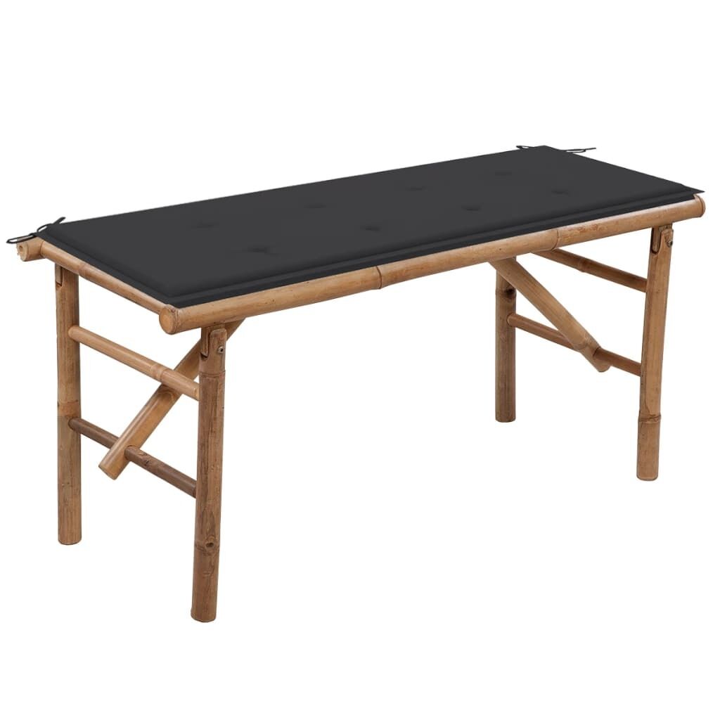 Folding Garden Bench with Cushion Bamboo Folding Garden Bench with Cushion Bamboo