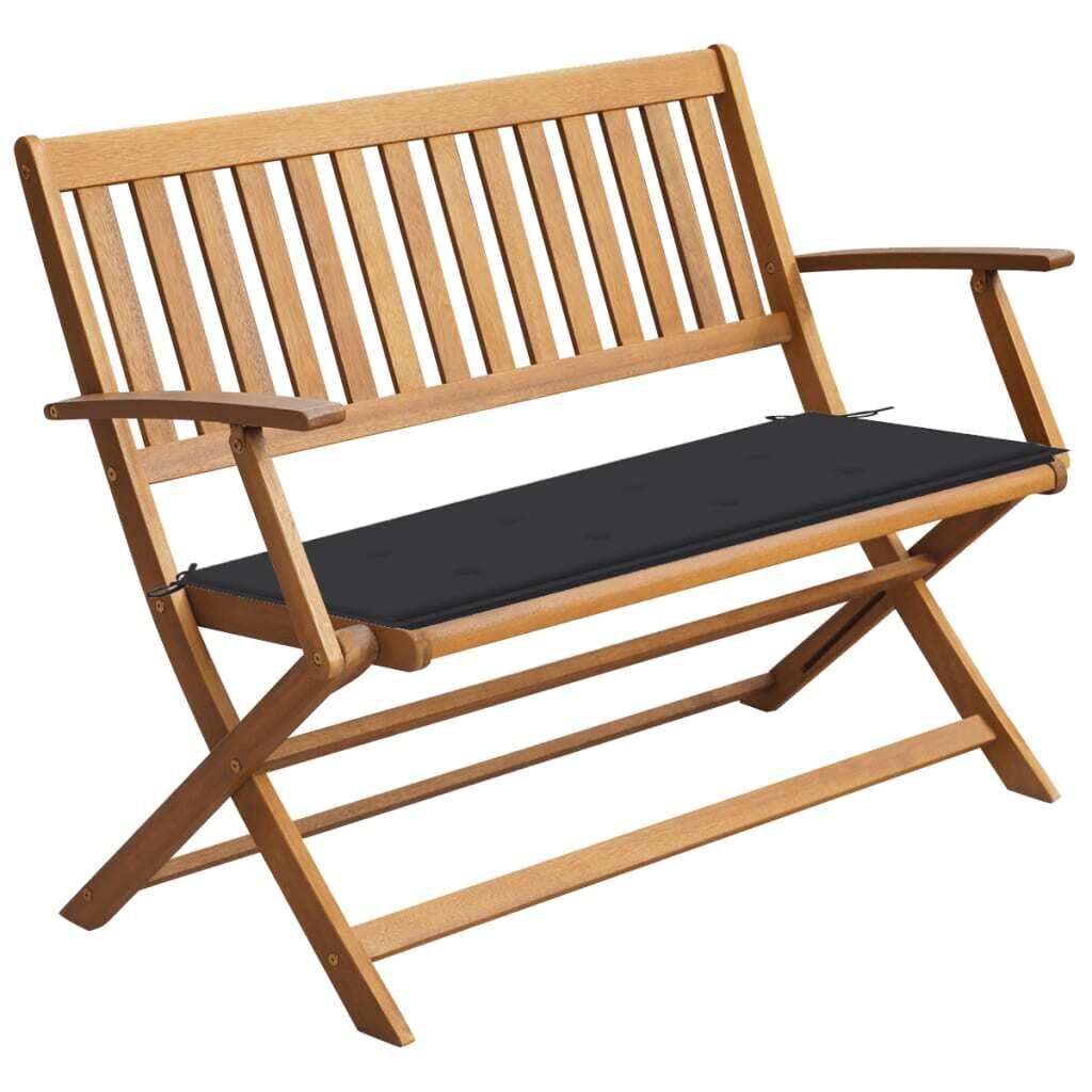 Garden Bench with Cushion 120 cm Solid Acacia Wood Garden Bench with Cushion 120 cm Solid Acacia Wood