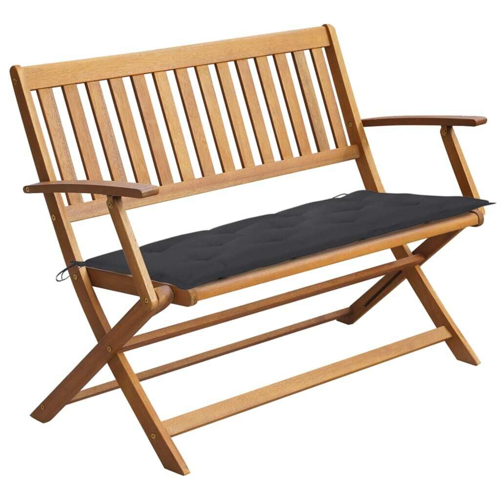 Garden Bench with Cushion 120 cm Solid Acacia Wood Garden Bench with Cushion 120 cm Solid Acacia Wood