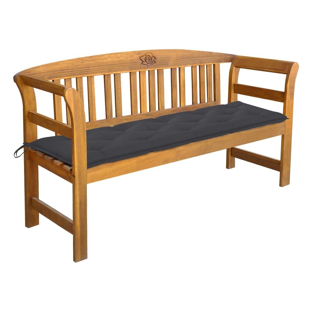 Garden Bench with Cushion Solid Acacia Wood Garden Bench with Cushion Solid Acacia Wood