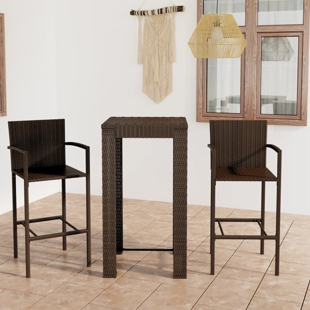 Outdoor Bar Set with Armrest Poly Rattan Outdoor Bar Set with Armrest Poly Rattan