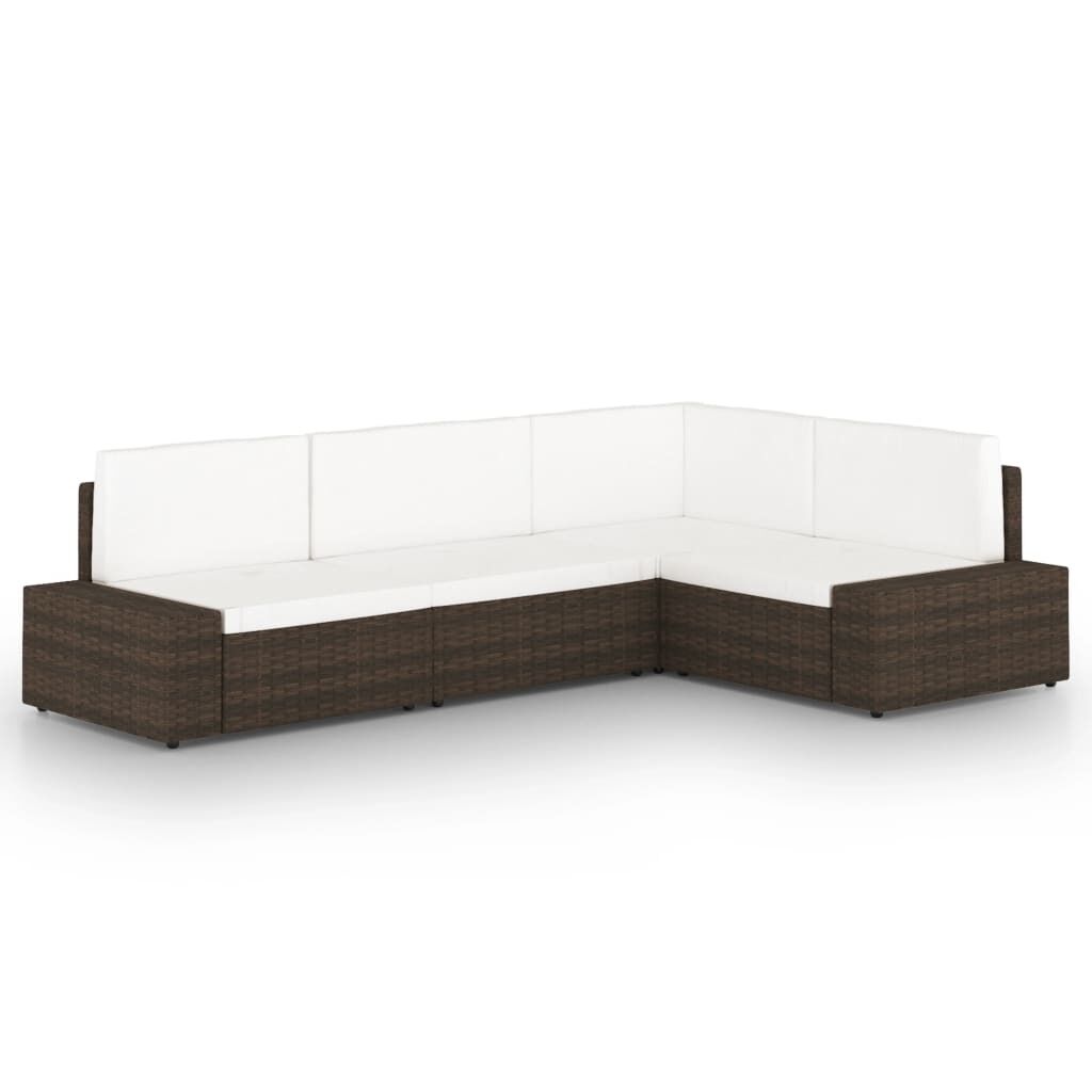Garden Lounge Set with Cushions Brown Poly Rattan Garden Lounge Set with Cushions Brown Poly Rattan