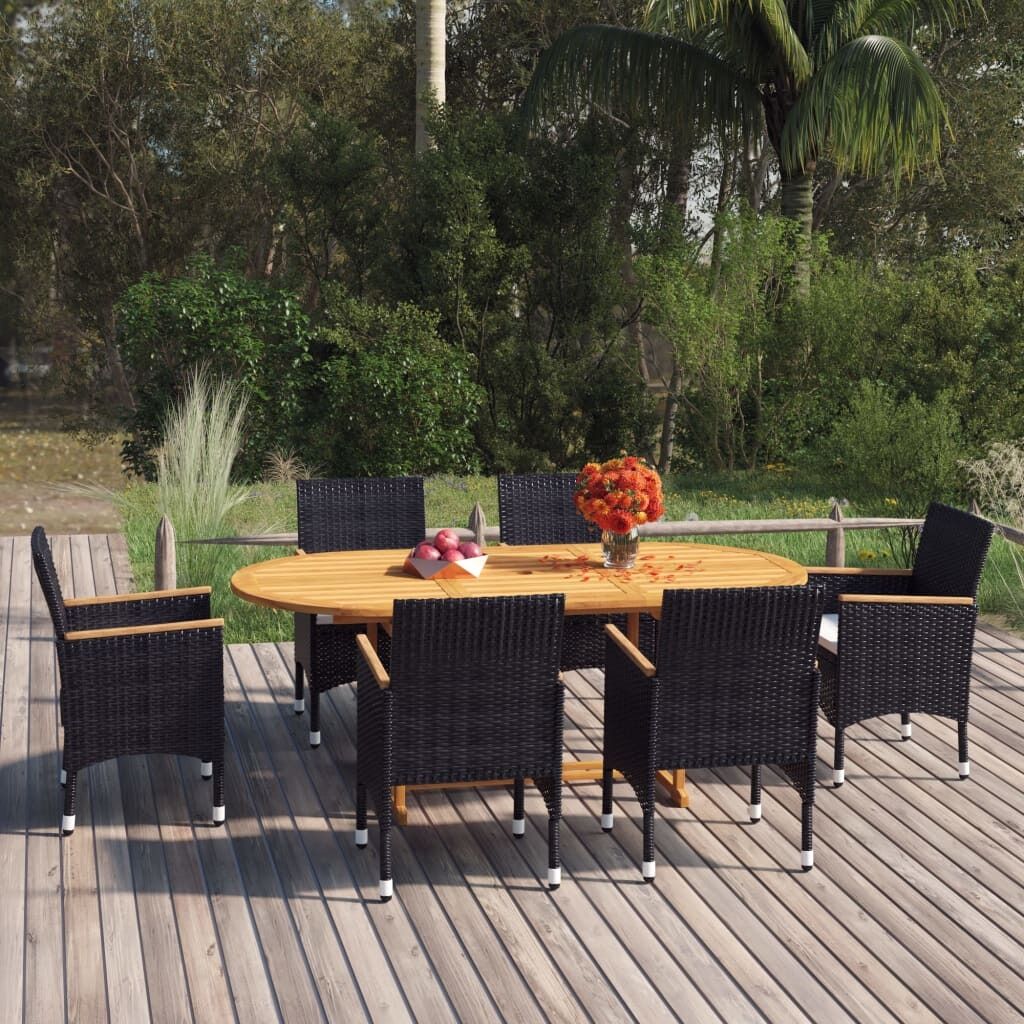7 Piece Garden Dining Set Poly Rattan 7 Piece Garden Dining Set Poly Rattan