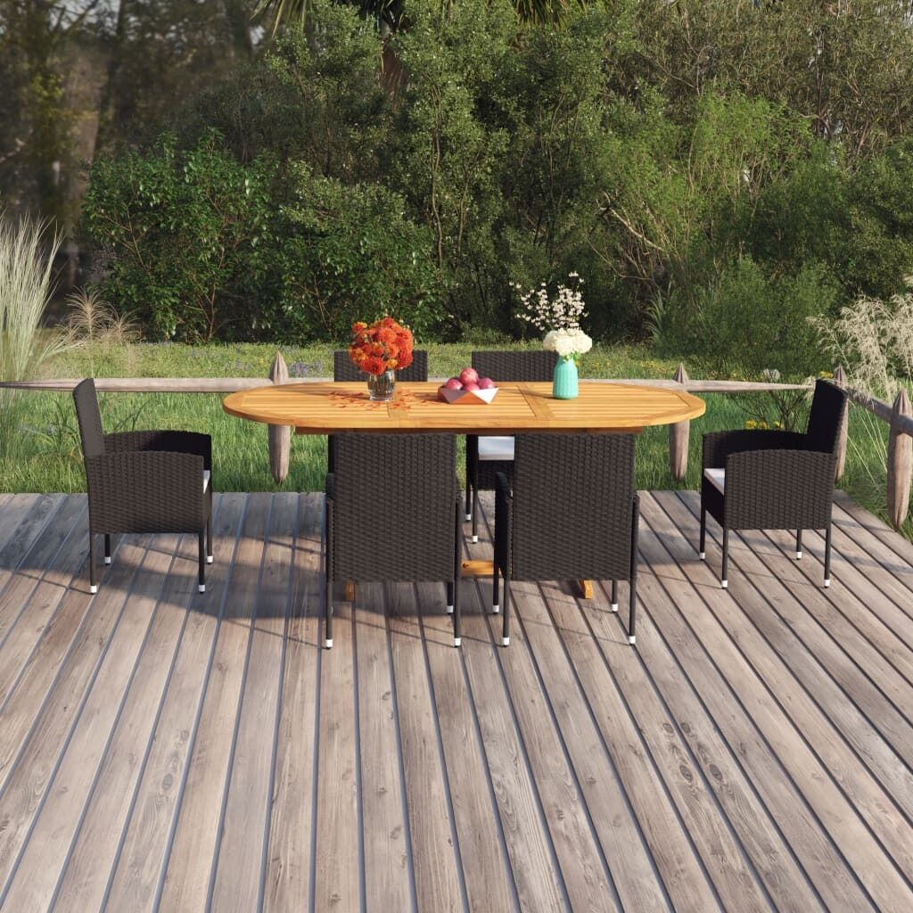 7 Piece Garden Dining Set Poly Rattan 7 Piece Garden Dining Set Poly Rattan
