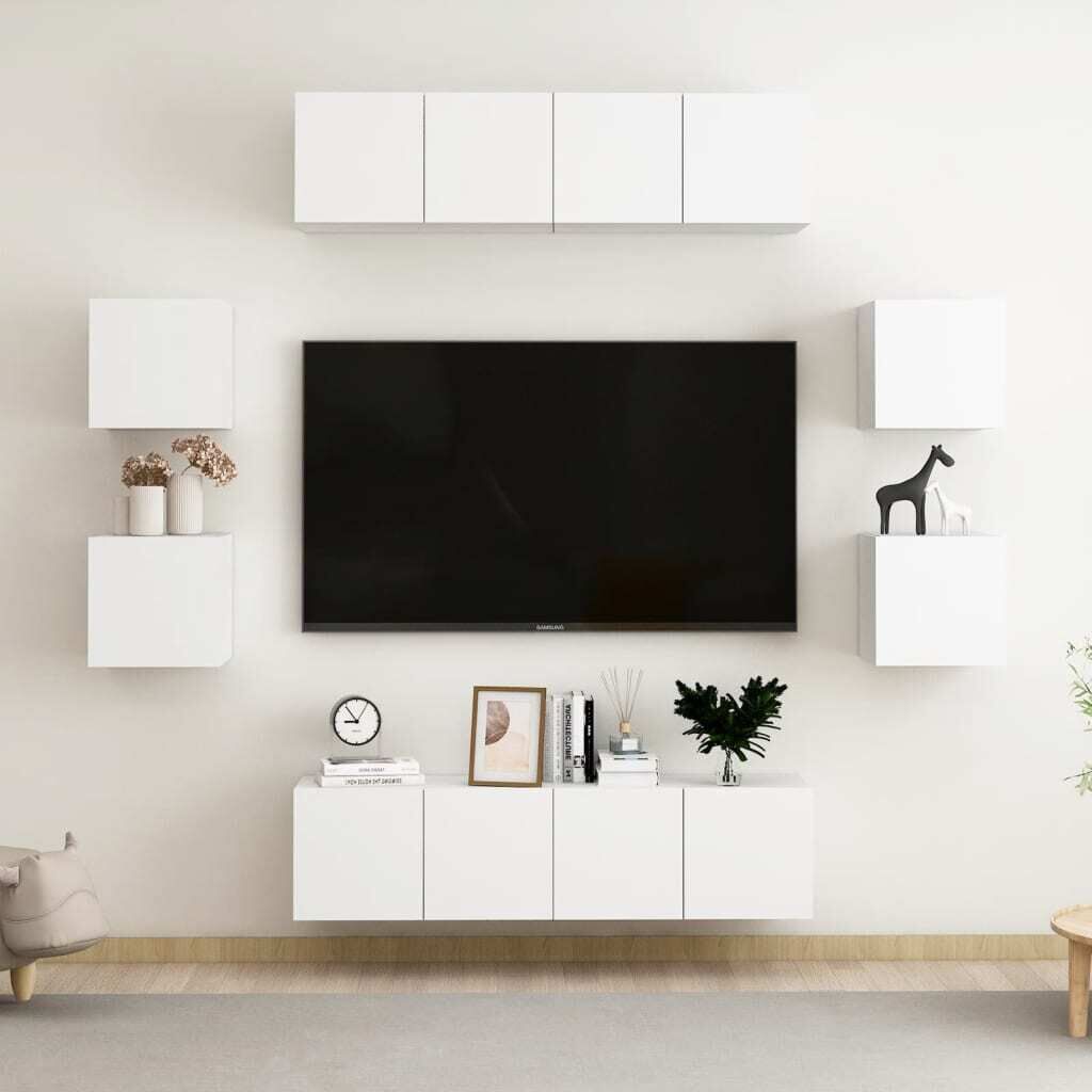 Adams 8 Piece TV Cabinet Set Engineered Wood Adams 8 Piece TV Cabinet Set Engineered Wood