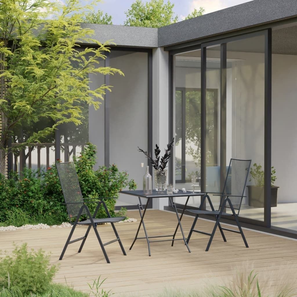 Garden Dining Set Steel Anthracite Garden Dining Set Steel Anthracite